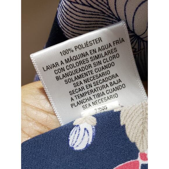 Charter Club Women's Blue Floral Polyester Round Neck Long Sleeve Top Blouse XXL - Picture 10 of 12